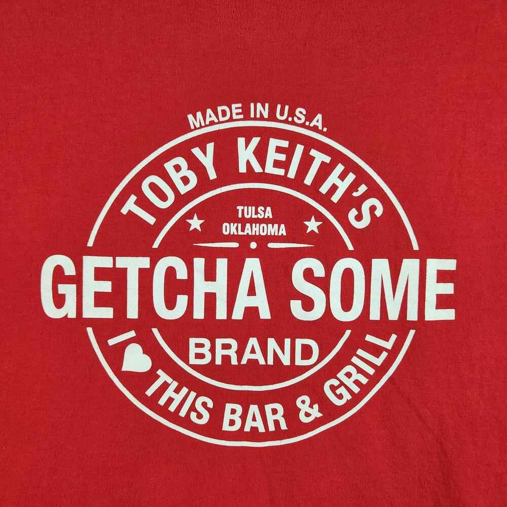 Vintage Toby Keiths I Love This Bar & Grill Shirt Mens 2XL Red Graphic USA Y2k